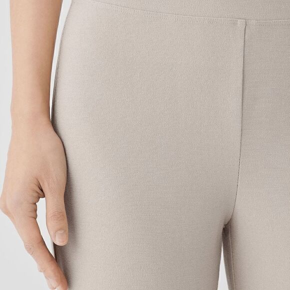 NWT Eileen Fisher Washable Stretch Crepe Slim Fit Ankle Length Wheat Cream Pants - Picture 2 of 10